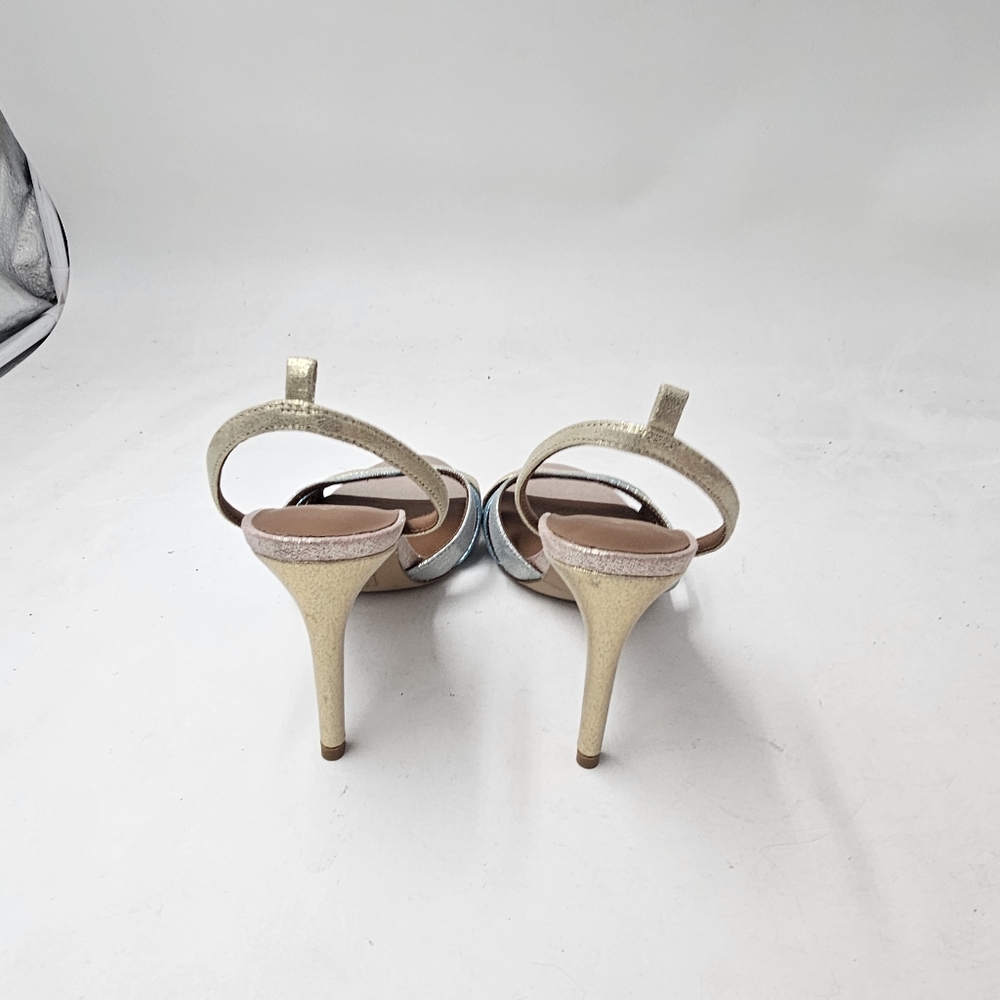 Kurt Geiger Metallic Gold, Silver & Blue Strappy Heels - Picture 5 of 9